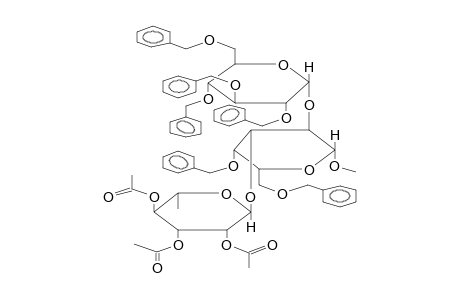 METHYL 4,6-DI-O-BENZYL-2-O-(2,3,4,6-TETRA-O-BENZYL-ALPHA-D-GLUCOPYRANOSYL)-3-O-(2,3,4-TRI-O-ACETYL-ALPHA-L-RHAMNOPYRANOSYL)-BETA-D-GALACTOPYRANOSIDE