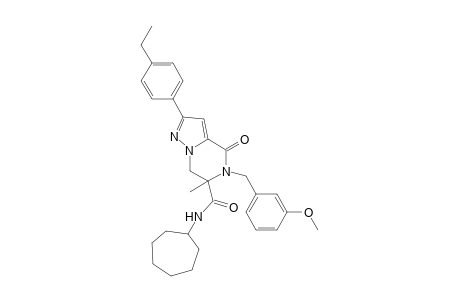 Pyrazolo[1,5-a]pyrazine-6-carboxamide, N-cycloheptyl-2-(4-ethylphenyl)-4,5,6,7-tetrahydro-5-[(3-methoxyphenyl)methyl]-6-methyl-4-oxo-