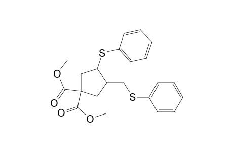 3-Phenylsulfanyl-4-phenylsulfanylmethylcyclopentane-1,1-dicarboxylic acid dimethyl ester