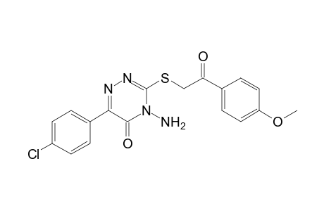 4-Amino-6-p-chlorophenyl-3-(2-p-methoxyphenyl-2-oxo-ethylsulfanyl)-4H-[1,2,4]triazin-5-one