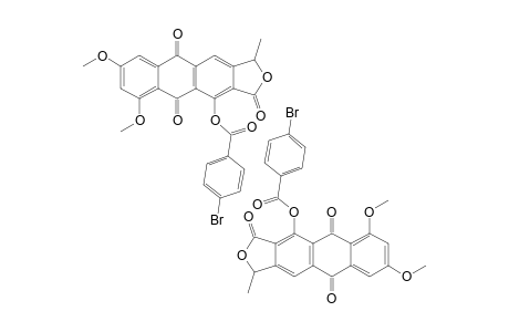 Austrocorticin p-bromobenzoate [(+)-11-p-Bromobenzoyloxy-7,9-dimethoxy-3-methylanthra[2,3-c]furan-1,5,10(3H)-trione]