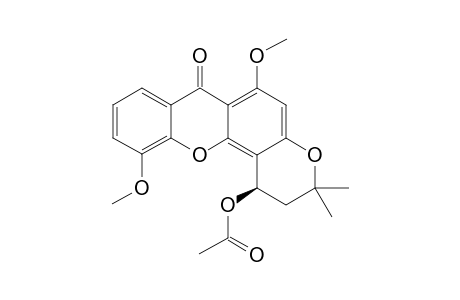 (+/-)-1-ACETOXY-1,2-DIHYDRO-6,11-DIMETHOXY-3,3-DIMETHYL-3H,7H-PYRAN-[2,3-C]-XANTHEN-7-ONE