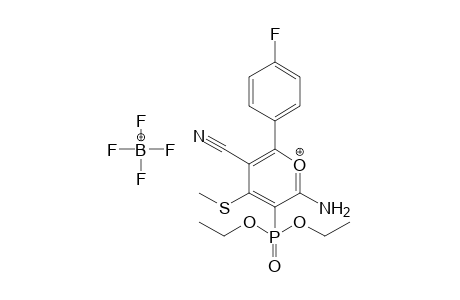 2-Amino-5-cyano-6-(4'-fluorophenyl)-4-methylsulfanyl-4H-pyran-3-ylphosphonic acid diethyl ester tetrafluoroborate