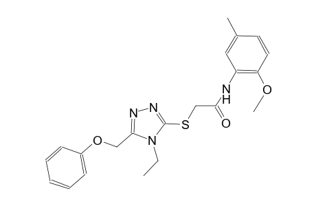 2-{[4-ethyl-5-(phenoxymethyl)-4H-1,2,4-triazol-3-yl]sulfanyl}-N-(2-methoxy-5-methylphenyl)acetamide