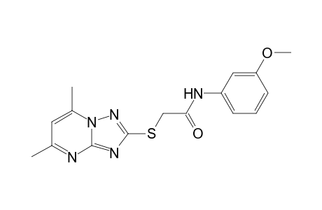 2-(5,7-dimethyl-[1,2,4]triazolo[1,5-a]pyrimidin-2-ylthio)-N-(3-methoxyphenyl)acetamide