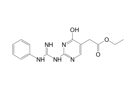 4-hydroxy-2-(3-phenylguanidino)-5-pyrimidineacetic acid, ethyl ester