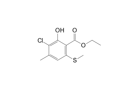 Ethyl 3-chloro-2-hydroxy-4-methyl-6-(methylthio)benzoate