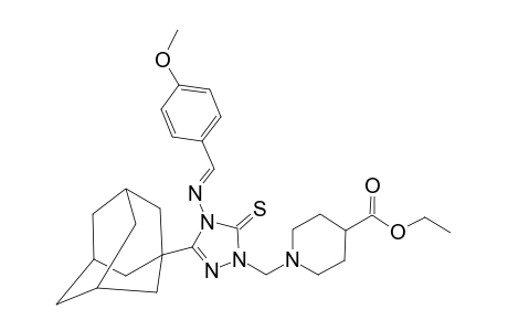 5-(1-ADAMANTYL)-4-(4-METHOXYBENZYLIDENEAMINO)-2-(4-ETHOXYCARBONYL-1-PIPERIDYLMETHYL)-1,2,4-TRIAZOLINE-3-THIONE