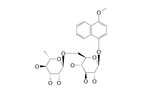 1-HYDROXY-4-METHOXYNAPHTHALENE-1-O-BETA-D-GLUCOPYRANOSYL-(1->6)-ALPHA-L-RHAMNOPYRANOSIDE