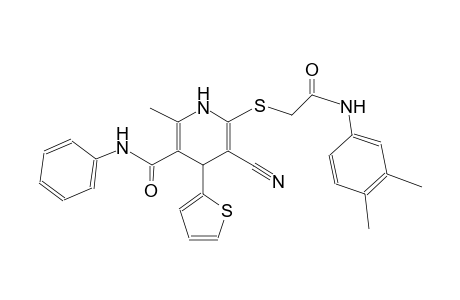 5-cyano-6-{[2-(3,4-dimethylanilino)-2-oxoethyl]sulfanyl}-2-methyl-N-phenyl-4-(2-thienyl)-1,4-dihydro-3-pyridinecarboxamide