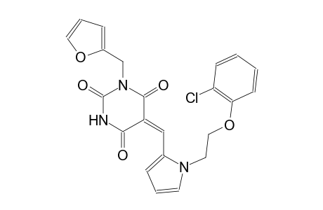 (5E)-5-({1-[2-(2-chlorophenoxy)ethyl]-1H-pyrrol-2-yl}methylene)-1-(2-furylmethyl)-2,4,6(1H,3H,5H)-pyrimidinetrione