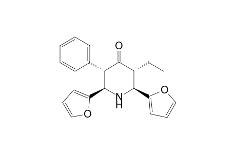 (2R*,3S*,5R*,6S*)-2,6-Di-2-furyl-3-ethyl-5-phenylpiperidin-4-one