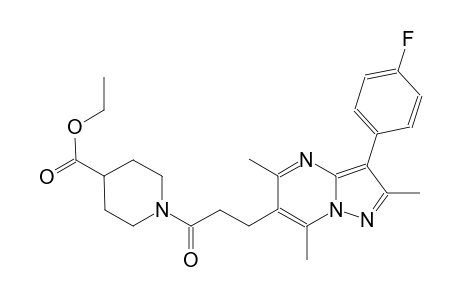 4-piperidinecarboxylic acid, 1-[3-[3-(4-fluorophenyl)-2,5,7-trimethylpyrazolo[1,5-a]pyrimidin-6-yl]-1-oxopropyl]-, ethyl ester