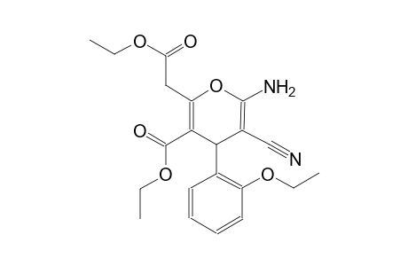 4H-pyran-2-acetic acid, 6-amino-5-cyano-3-(ethoxycarbonyl)-4-(2-ethoxyphenyl)-, ethyl ester