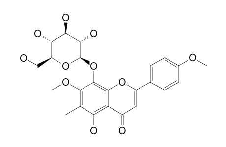 5-HYDROXY-6-METHYL-7,4'-DIMETHOXYFLAVONE-8-O-BETA-D-GLUCOPYRANOSIDE