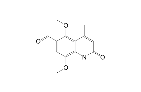 5,8-DIMETHOXY-4-METHYL-2-OXO-1H-QUINOLINE-6-CARBALDEHYDE