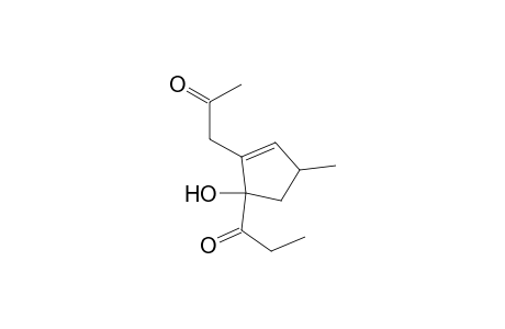 1-Propanone, 1-[1-hydroxy-4-methyl-2-(2-oxopropyl)-2-cyclopenten-1-yl]-, cis-(.+-.)-