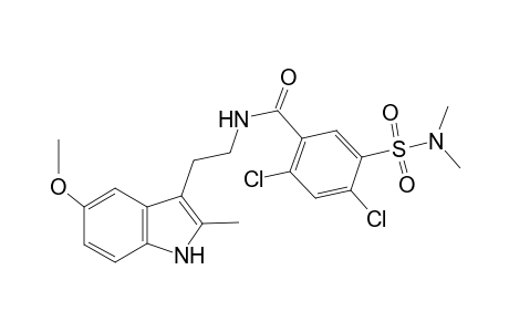 2,4-bis(chloranyl)-5-(dimethylsulfamoyl)-N-[2-(5-methoxy-2-methyl-1H-indol-3-yl)ethyl]benzamide