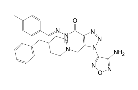 1-(4-amino-1,2,5-oxadiazol-3-yl)-5-[(4-benzyl-1-piperidinyl)methyl]-N'-[(E)-(4-methylphenyl)methylidene]-1H-1,2,3-triazole-4-carbohydrazide