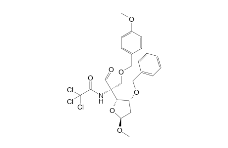N-{(R)-1-[(2R,3R,5S)-3-Benzyloxy-5-methoxyoxolan-2-yl]-1-formyl-2-(4-methoxybenzyloxy)ethyl}trichloroacetamide