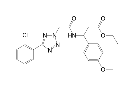 3-[[2-[5-(2-chlorophenyl)-2-tetrazolyl]-1-oxoethyl]amino]-3-(4-methoxyphenyl)propanoic acid ethyl ester