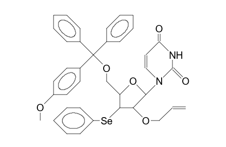 1-(5-O-<4-Monomethoxy-trityl>-2-O-allyl-3-deoxy-3-phenylseleno-B-D-xylofuranosyl)-uracil