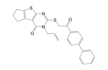 4H-cyclopenta[4,5]thieno[2,3-d]pyrimidin-4-one, 2-[(2-[1,1'-biphenyl]-4-yl-2-oxoethyl)thio]-3,5,6,7-tetrahydro-3-(2-propenyl)-