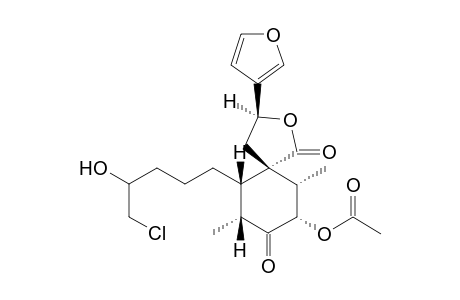 7.alpha.-Acetoxy-18-chloro-15,16-epoxy-4-hydroxy-6-oxo-4,5-seco-neocleroda-3(16),14-dien-20,12-olide -