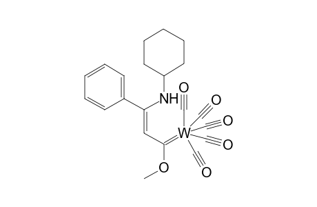 Pentacarbonyl-{1-[N-cyclohexylamino]-1-phenyl-3-methoxyprop-1-enylidene}-tungsten