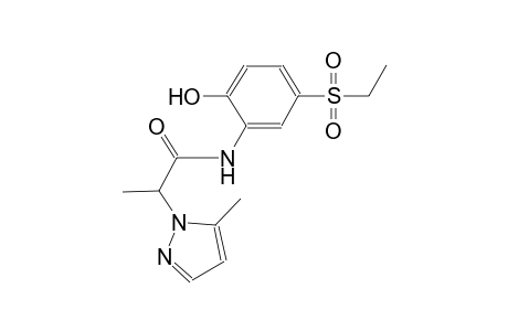 N-[5-(ethylsulfonyl)-2-hydroxyphenyl]-2-(5-methyl-1H-pyrazol-1-yl)propanamide