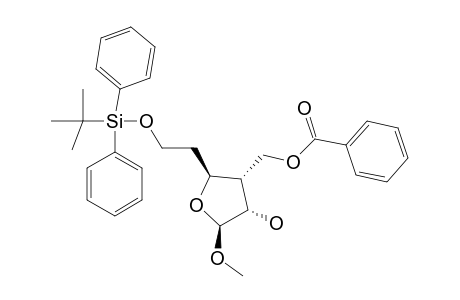3-BENZOYLOXYMETHYL-6-TERT.-BUTYLDIPHENYLSILYL-3,5-DIDEOXY-1-O-METHYL-BETA-FURANOSIDE