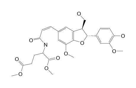 (2R,3S)-2,3-DIHYDRO-2-(4-HYDROXY-3-METHOXYPHENYL)-3-HYDROXYMETHYL-7-METHOXYBENZOFURAN-5-(CIS)-PROPEN-1-IC-(1,5-DIMETHYL)-GLUTAMATE-AMIDE