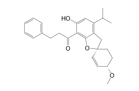 (2'R*,4'S*}-1-[6'-Hydroxy-4'-methoxy-4'-(1"-methylethyl)spiro[benzo[b]furan-2'(3'H),1"-cyclohex-2"-en-7'-yl]-3-phenylpropan-1-one
