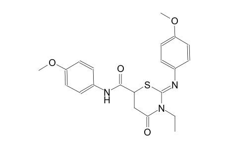 (2Z)-3-ethyl-N-(4-methoxyphenyl)-2-[(4-methoxyphenyl)imino]-4-oxotetrahydro-2H-1,3-thiazine-6-carboxamide