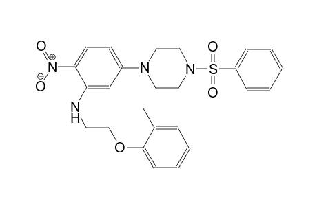 benzenamine, N-[2-(2-methylphenoxy)ethyl]-2-nitro-5-[4-(phenylsulfonyl)-1-piperazinyl]-