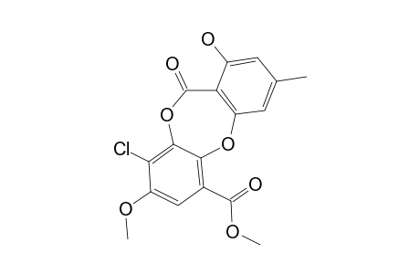 METHYL-9-CHLORO-1-HYDROXY-8-METHOXY-3-METHYL-11-OXO-1H-DIBENZO-[B,E]-[1,4]-DIOXEPINE-6-CARBOXYLATE;MALDOXONE