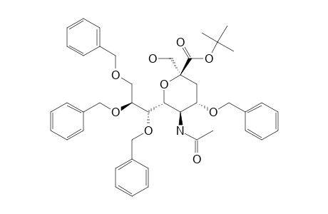 TERT.-BUTYL-5-ACETAMIDO-2,6-ANHYDRO-4,7,8,9-TETRA-O-BENZYL-3,5-DIDESOXY-2-C-(HYDROXYMETHYL)-D-ERYTHRO-L-MANNO-NONONATE