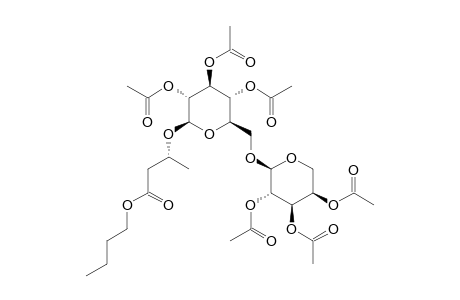 BUTYL-3S-[O-ALPHA-L-ARABINOPYRANOSYL-(1->6)-BETA-D-GLUCOPYRANOSYL]-HYDROXYBUTANOATE-PERACETYLATED