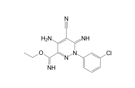 4-Amino-1-(3-chlorophenyl)-5-cyano-6-imino-3-pyridazinecarboximidic acid ethyl ester