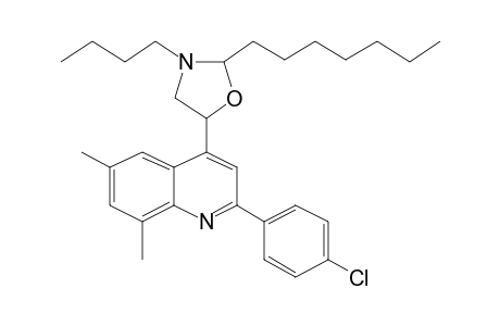 3-N-Butyl-5-[2-[4-chlorophenyl]-6,8-dimethyl-4-quinolyl]-2-N-heptyloxazolidine