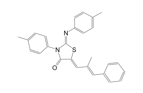 (2Z,5Z)-3-(4-methylphenyl)-2-[(4-methylphenyl)imino]-5-[(2E)-2-methyl-3-phenyl-2-propenylidene]-1,3-thiazolidin-4-one