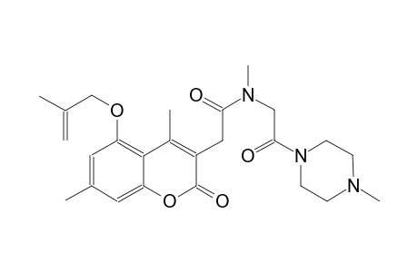 2H-1-benzopyran-3-acetamide, N,4,7-trimethyl-N-[2-(4-methyl-1-piperazinyl)-2-oxoethyl]-5-[(2-methyl-2-propenyl)oxy]-2-oxo-