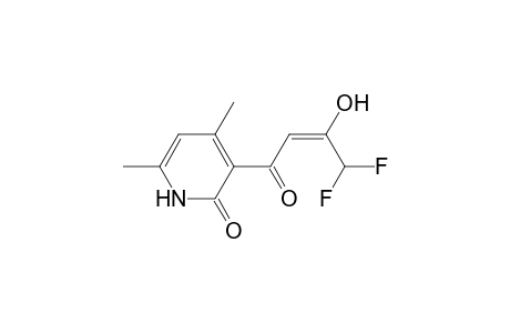 1H-Pyridin-2-one, 3-(4,4-difluoro-3-hydroxybut-2-enoyl)-4,6-dimethyl-