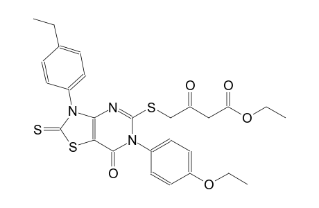 butanoic acid, 4-[[6-(4-ethoxyphenyl)-3-(4-ethylphenyl)-2,3,6,7-tetrahydro-7-oxo-2-thioxothiazolo[4,5-d]pyrimidin-5-yl]thio]-3-oxo-, ethyl ester