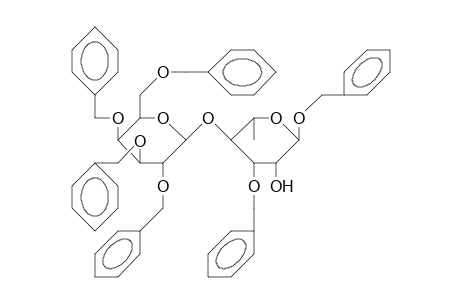 Benzyl 3-O-benzyl-4-O-(2,3,4,6-tetra-O-benzyl.alpha.-D-galactopyranosyl).alpha.-L-rhamnopyranoside