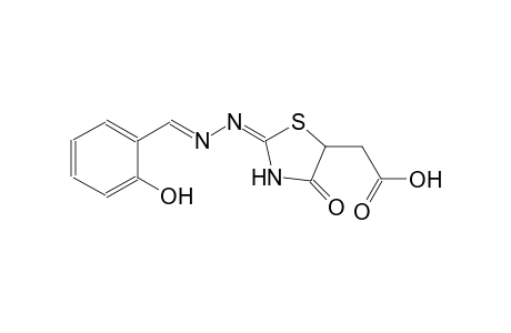 {(2E)-2-[(2E)-2-(2-hydroxybenzylidene)hydrazono]-4-oxo-1,3-thiazolidin-5-yl}acetic acid
