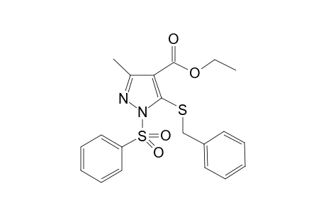 Ethyl 5-(benzylthio)-3-methyl-1-(phenylsulfonyl)-1H-pyrazole-4-carboxylate