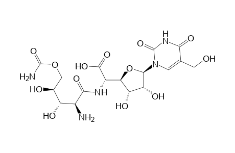 .beta.-D-Allofuranuronic acid, 5-[[2-amino-5-O-(aminocarbonyl)-2-deoxy-L-xylonoyl]amino]-1,5-dideoxy-1-[3,4-dihydro-5-(hydroxymethyl)-2,4-dioxo-1(2H)-pyrimidinyl]-