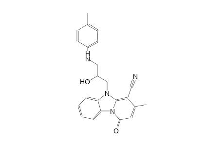 5-[2-hydroxy-3-(4-toluidino)propyl]-3-methyl-1-oxo-1,5-dihydropyrido[1,2-a]benzimidazole-4-carbonitrile