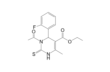 5-Pyrimidinecarboxylic acid, 1-acetyl-6-(2-fluorophenyl)-1,2,3,6-tetrahydro-4-methyl-2-thioxo-, ethyl ester